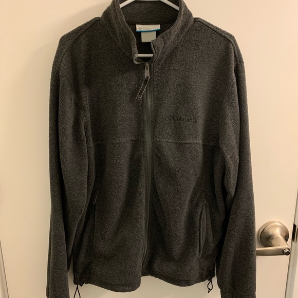 2000'S Columbia fleece jacket, men's size L polyester Charcoal Vintage Second Hand